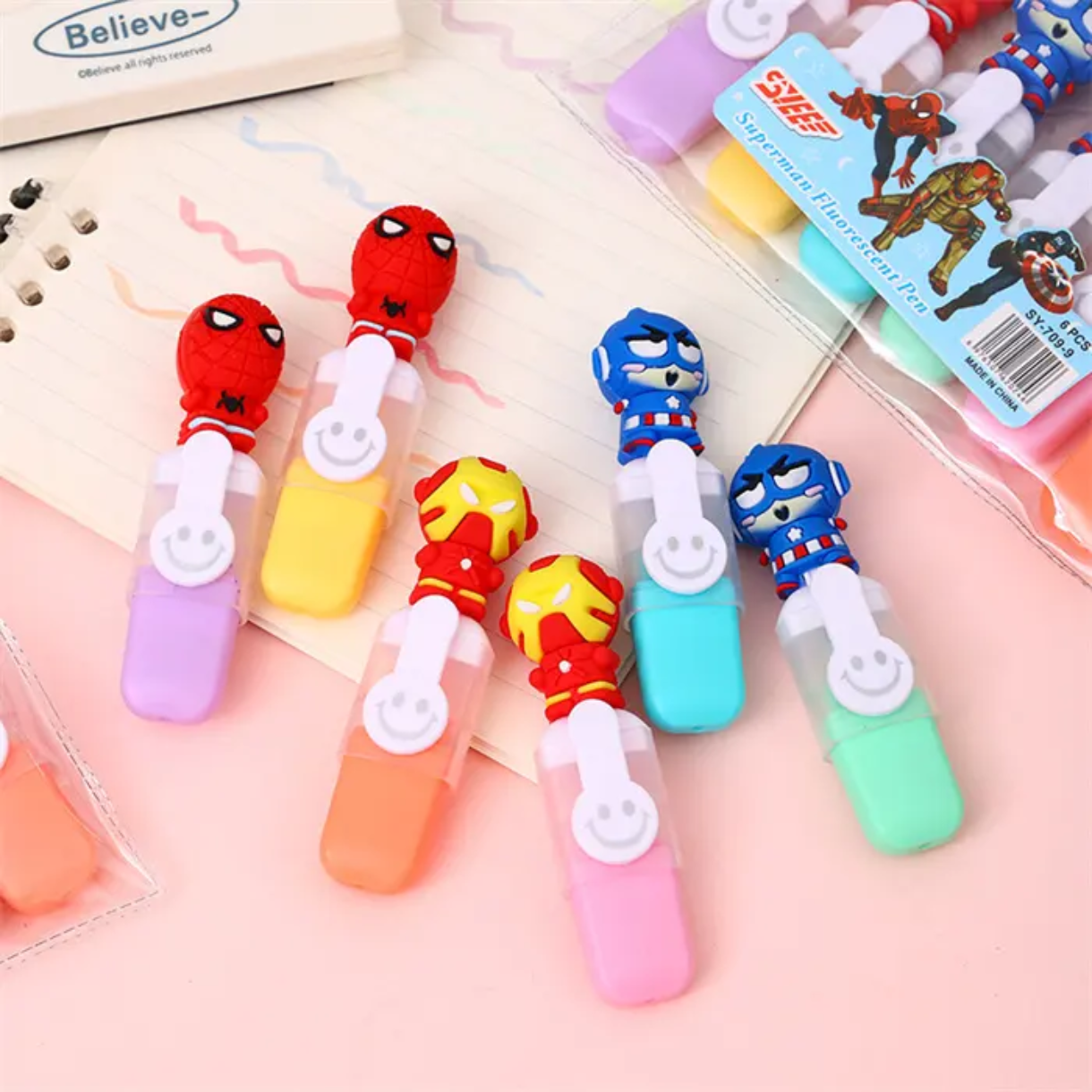Creative Hero Themed Highlighter Pens