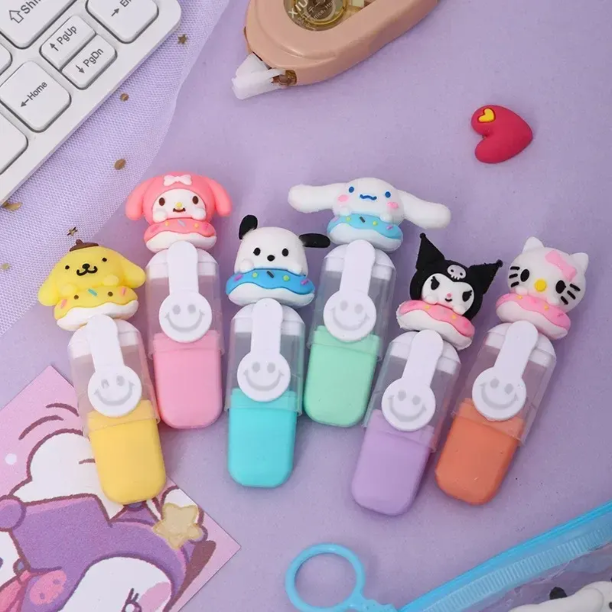 Cartoon Mini Highlighter Set
