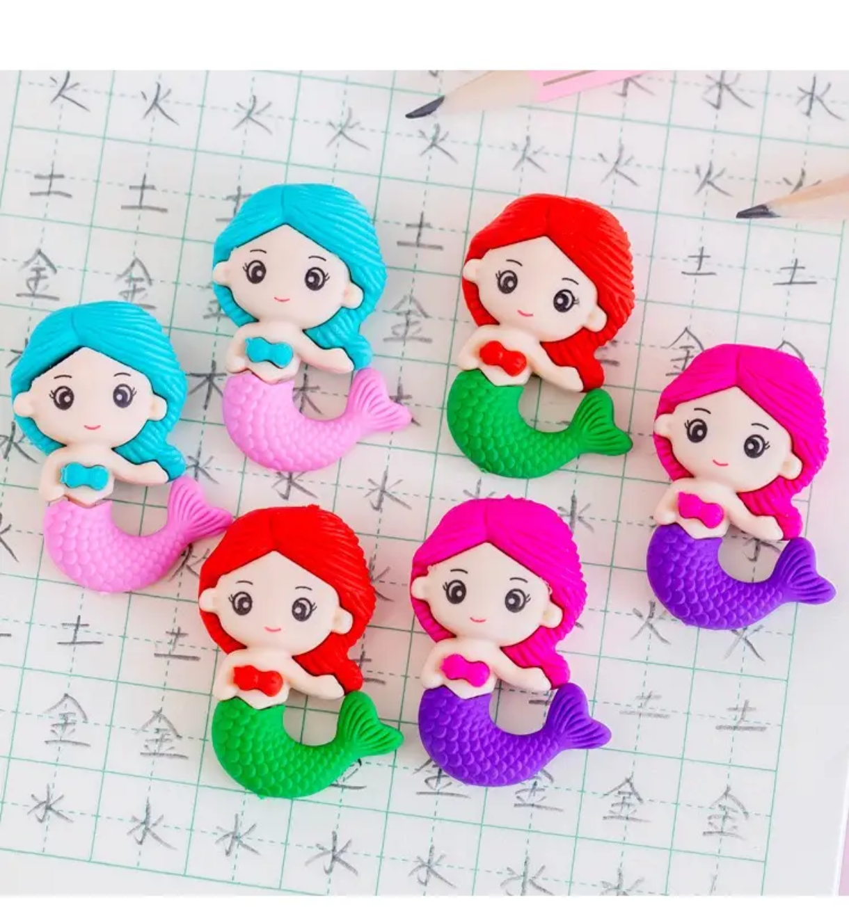 Mermaid Stationery Eraser (Pack of 3)