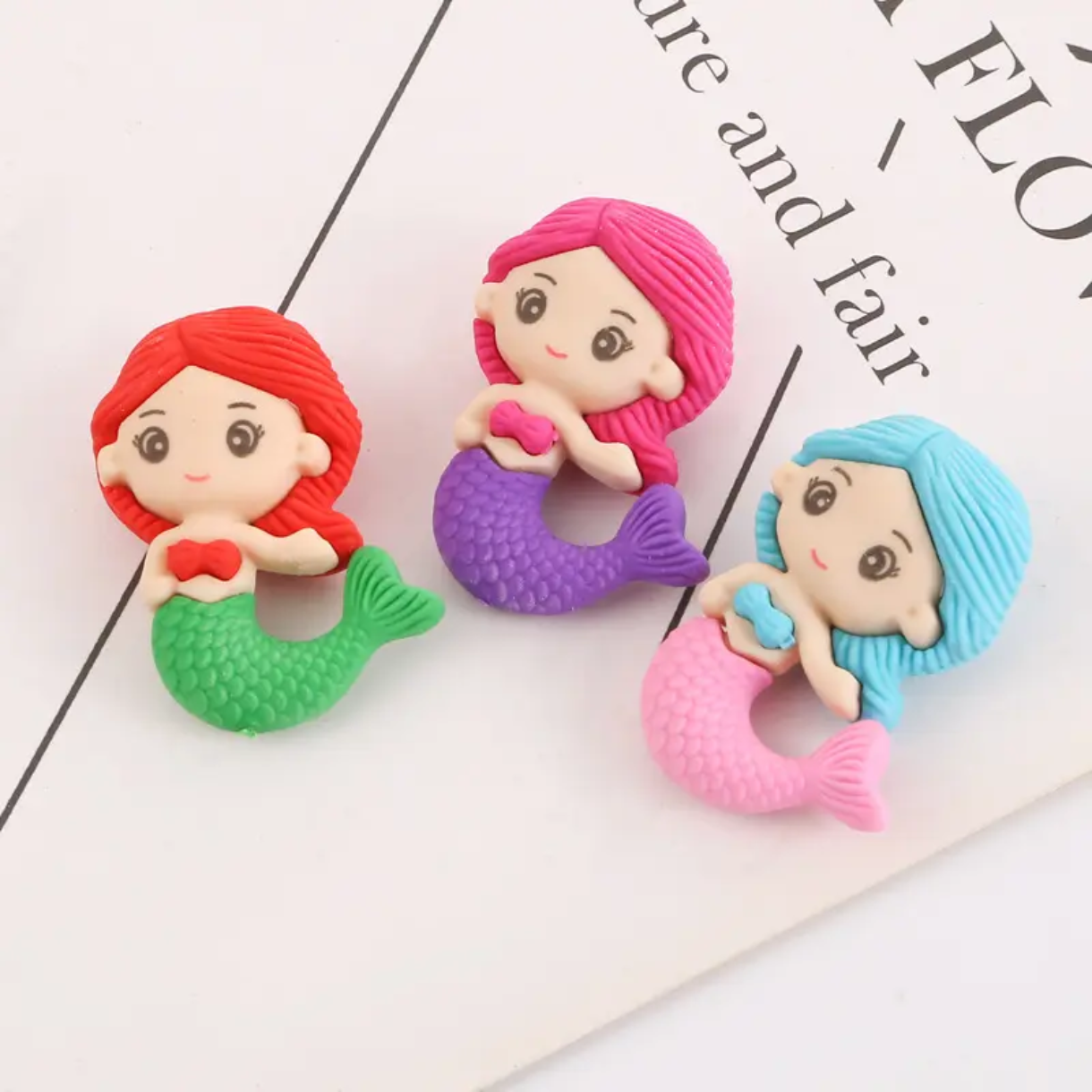 Mermaid Stationery Eraser (Pack of 3)
