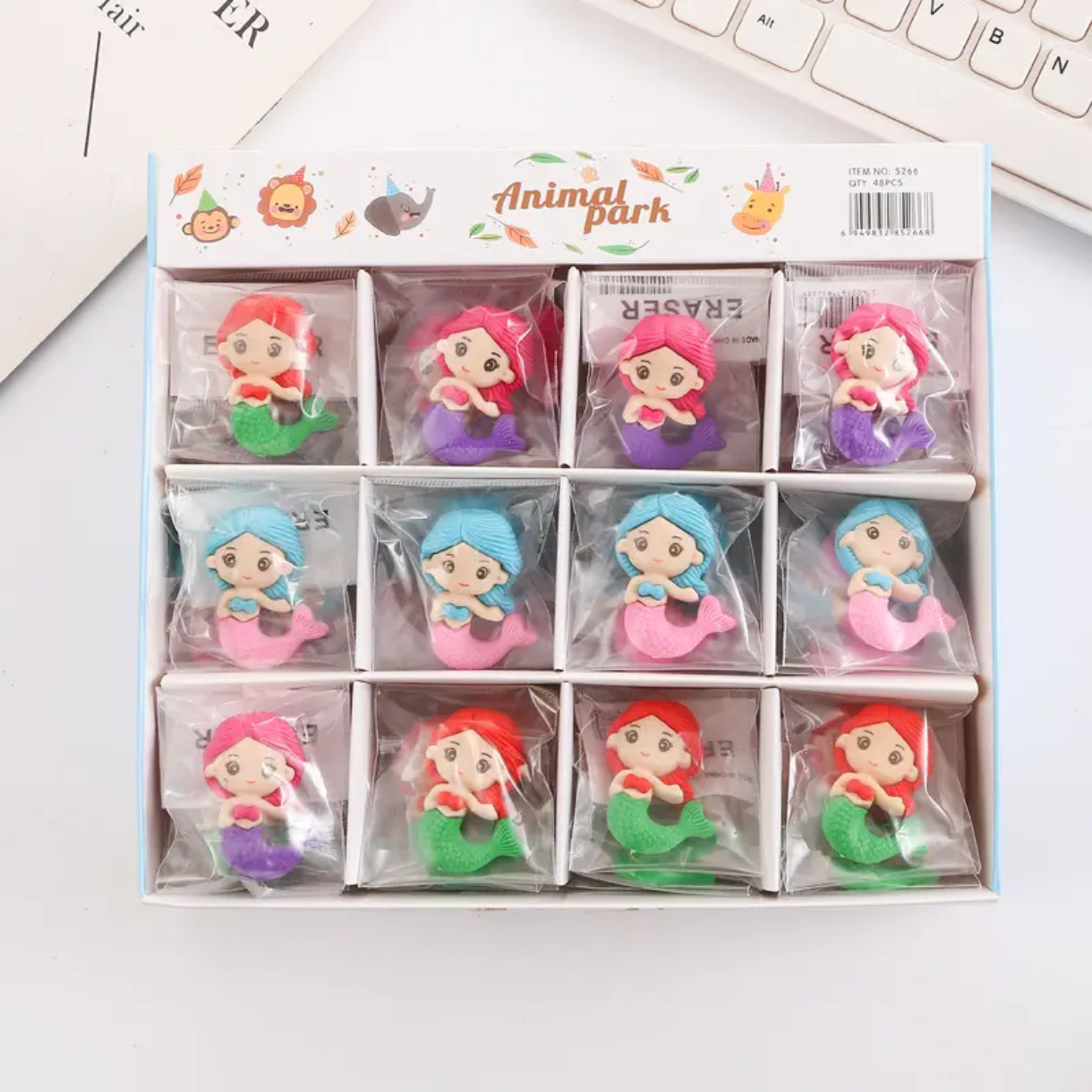 Mermaid Stationery Eraser (Pack of 3)