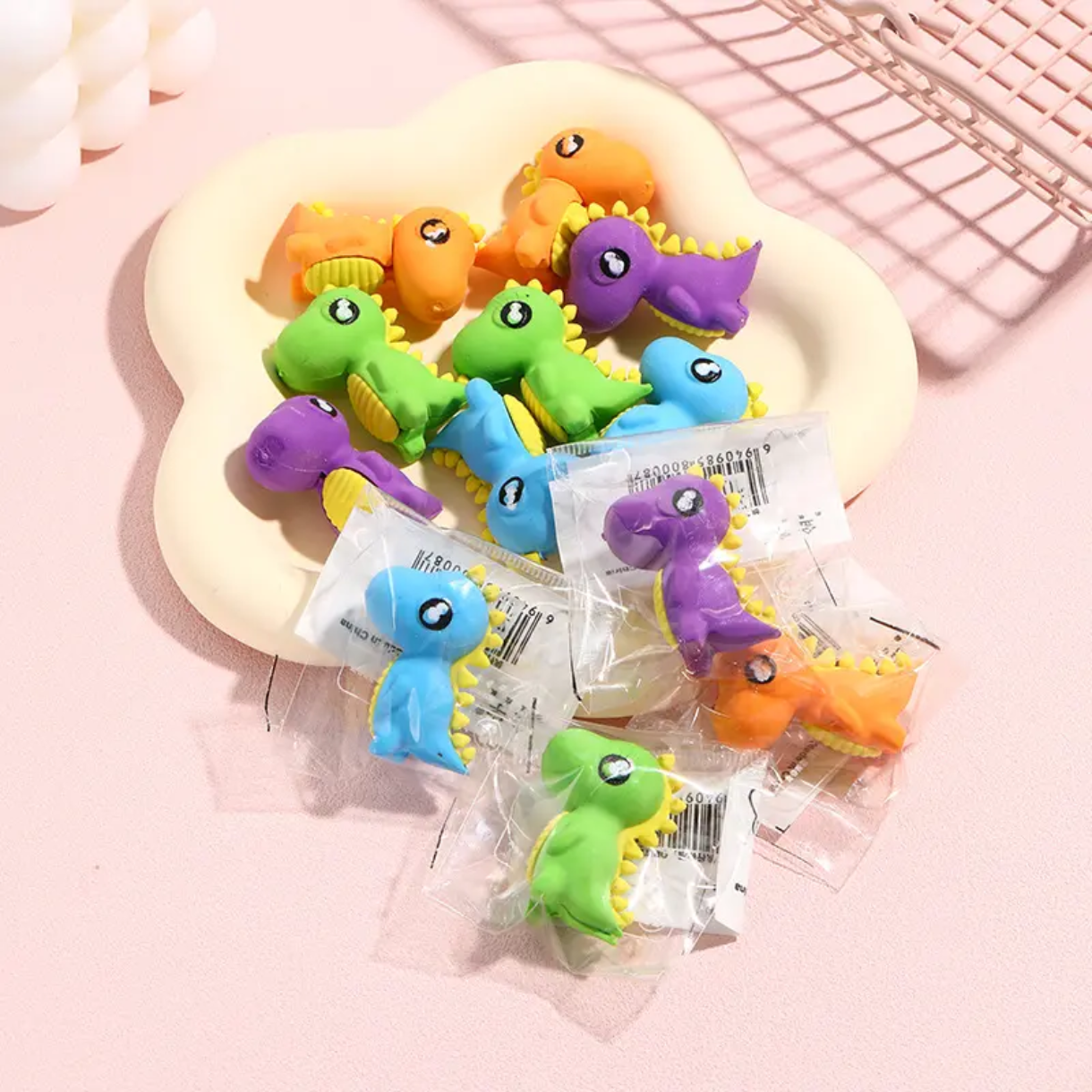 Dinosaur Shape Eraser (Pack of 3)