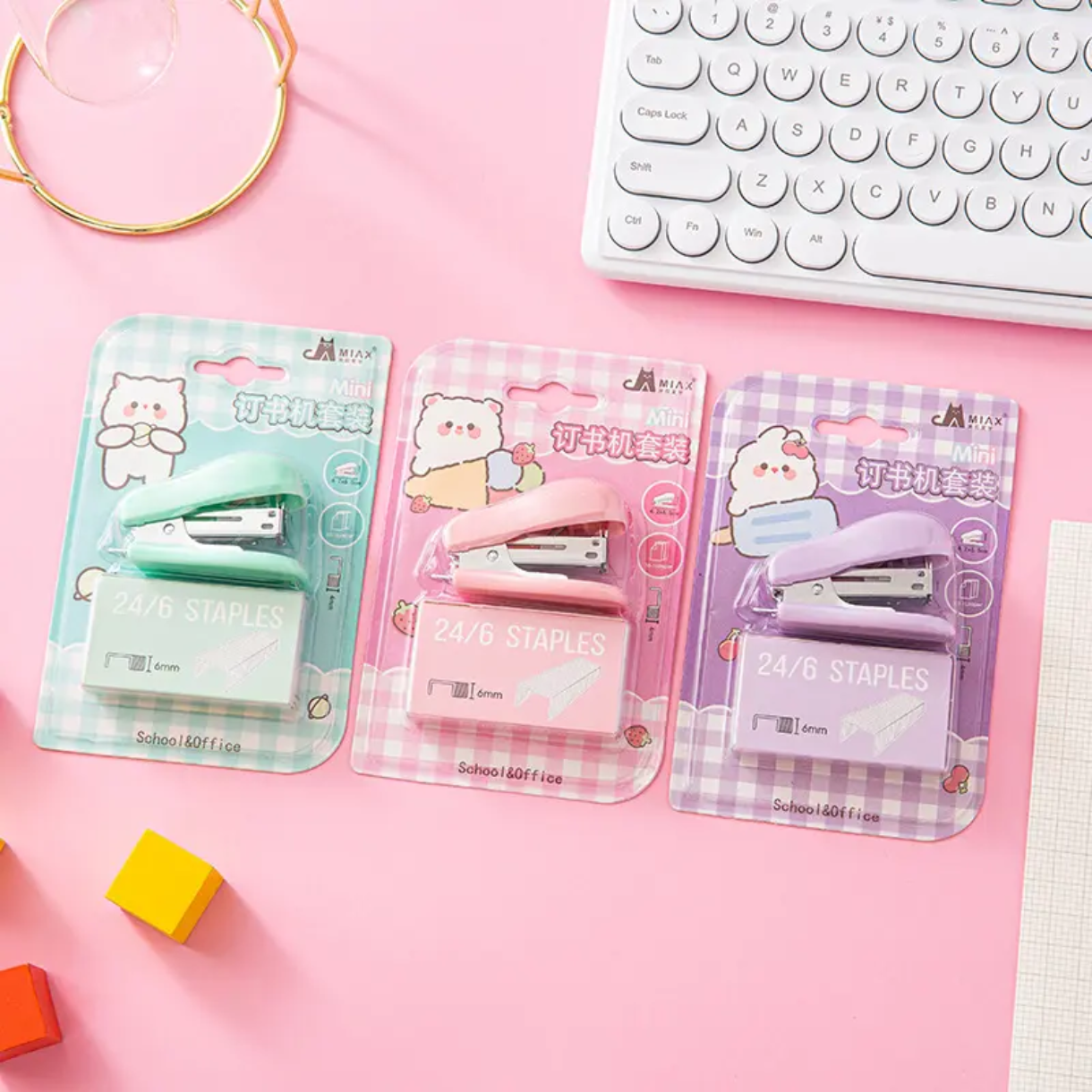 Mini stapler with pin