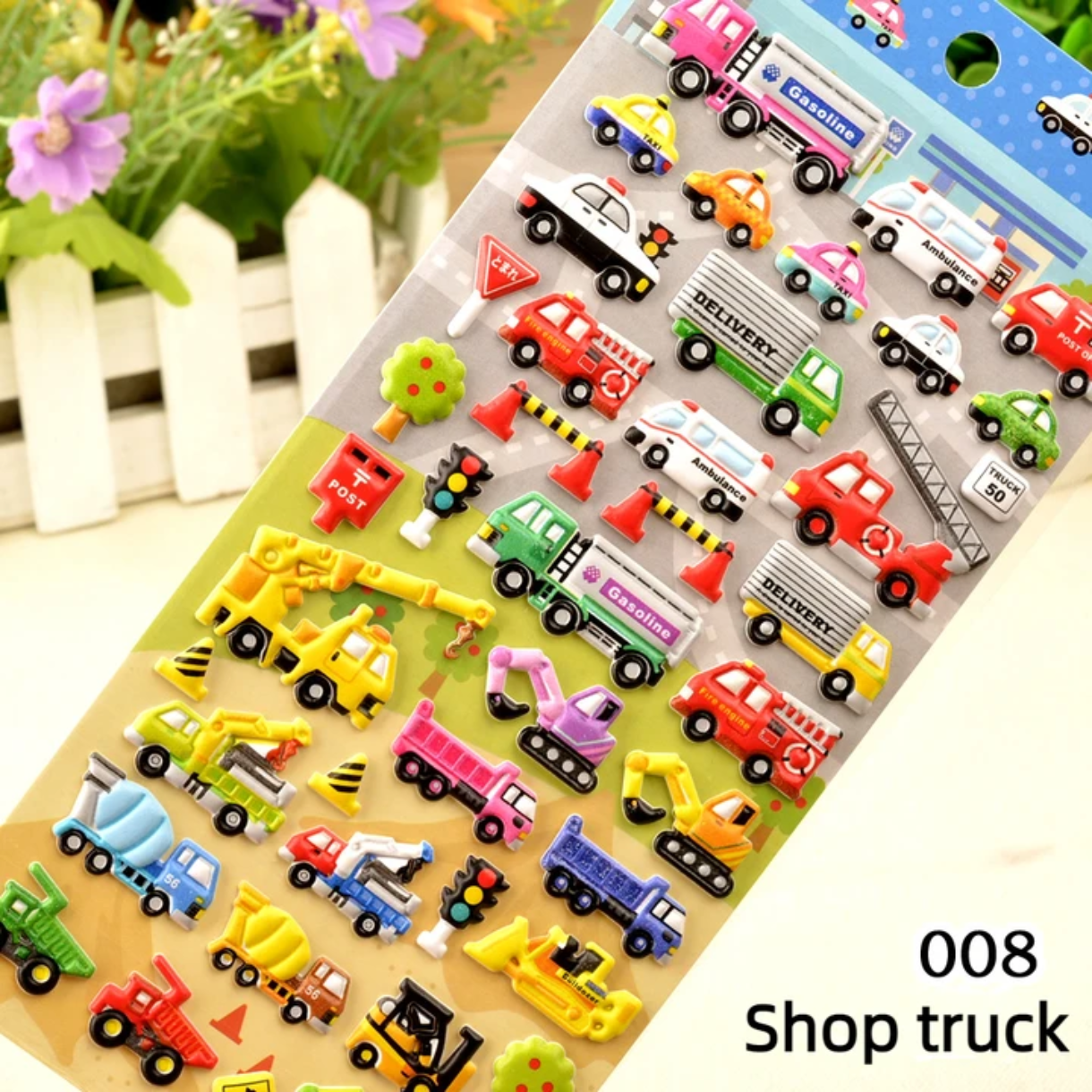 Vehicle Puffy Sticker Sheets