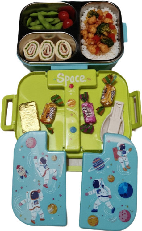 Kids 3 Compartment Stainless Steel Lunch Box