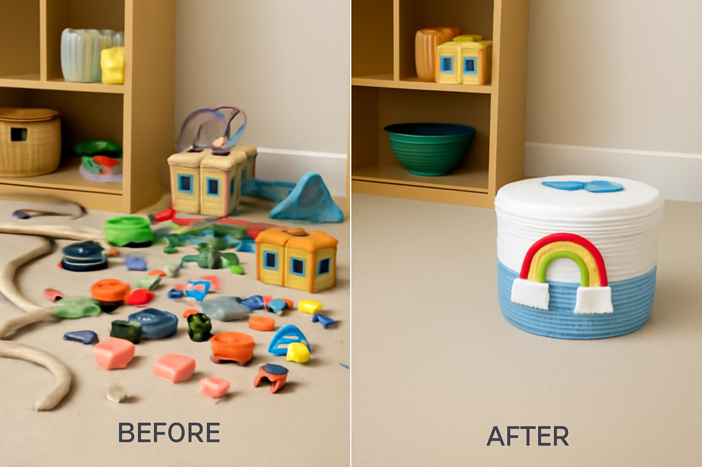 Jute Rainbow Storage Box with Lid