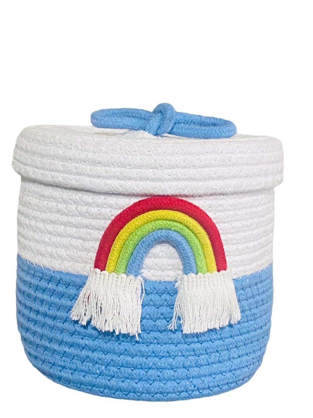 Jute Rainbow Storage Box with Lid