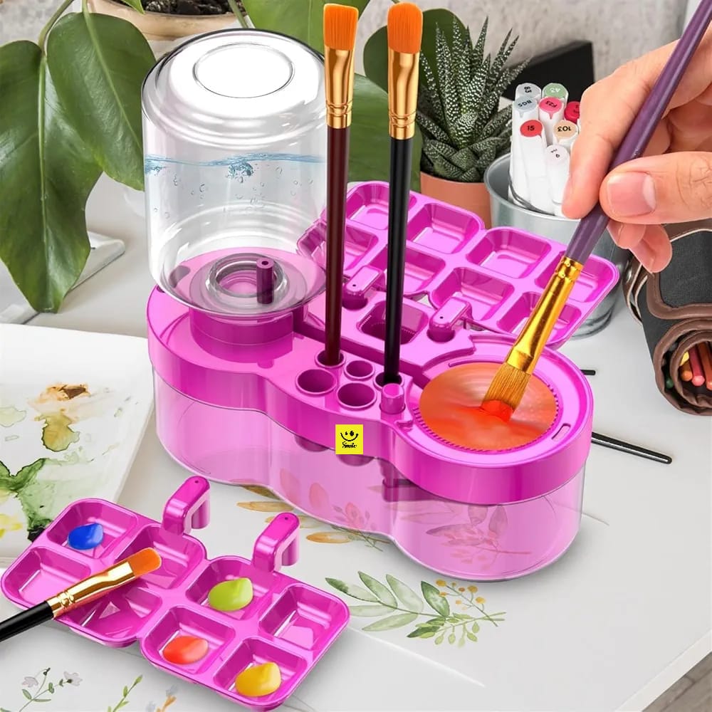 Paint Brush Cleaner With Paint Tray