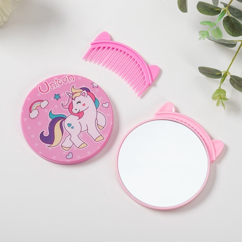 Round Pocket Mirror With Comb