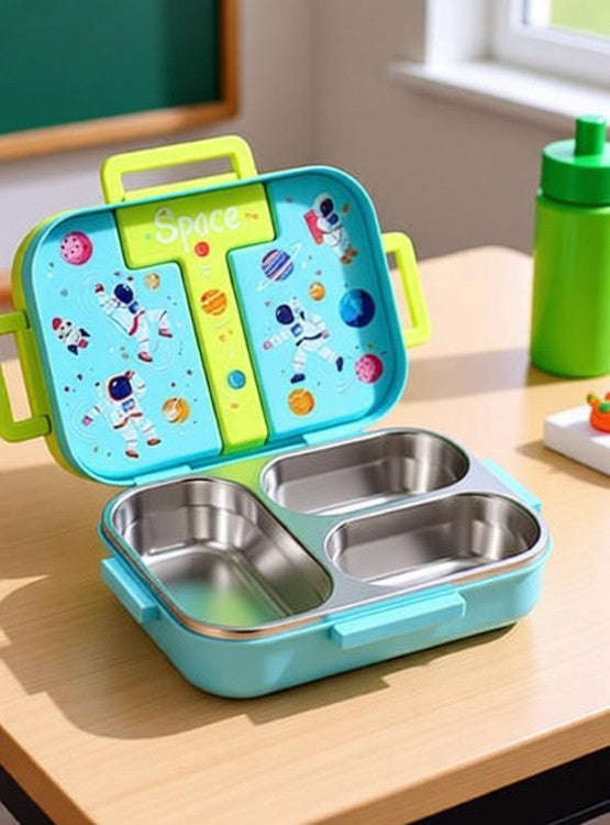 Kids 3 Compartment Stainless Steel Lunch Box